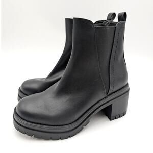 Mia Adea Platform Chelsea Ankle Boots Round Toe Women's Black Size US8M EU38.5